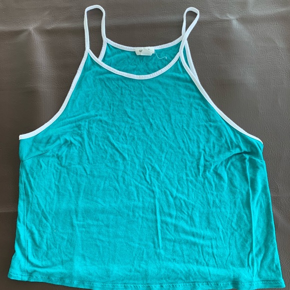 Teal Flowy Crop Top - Picture 2 of 3